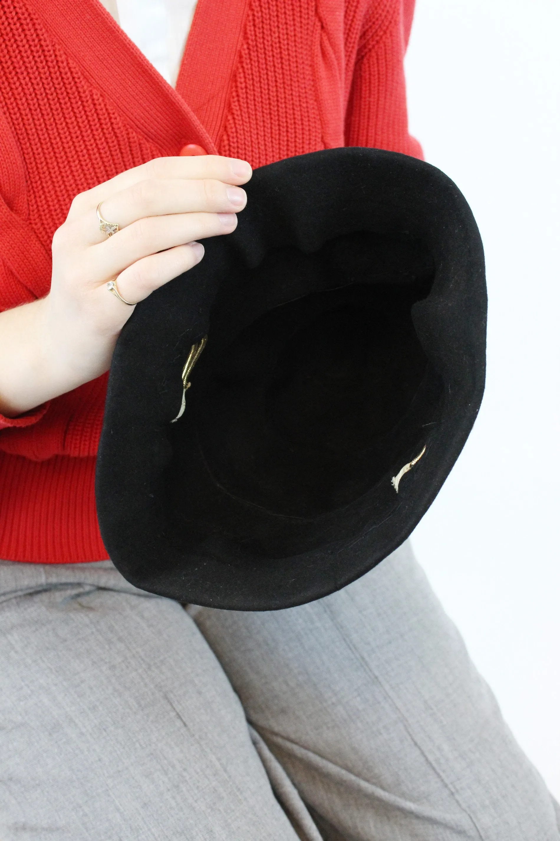 1940s turban hat wool gold bullion | new winter