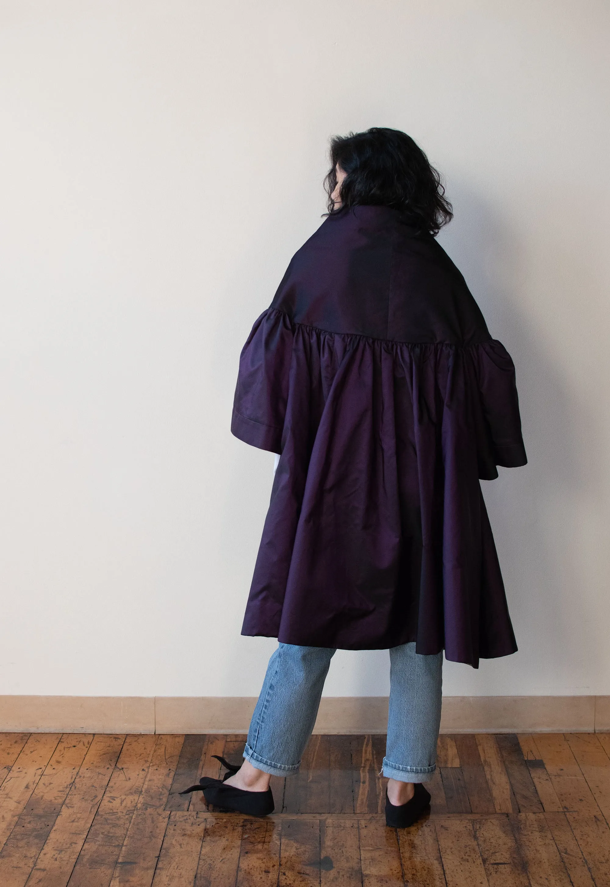 1990s Purple Taffeta Opera Coat