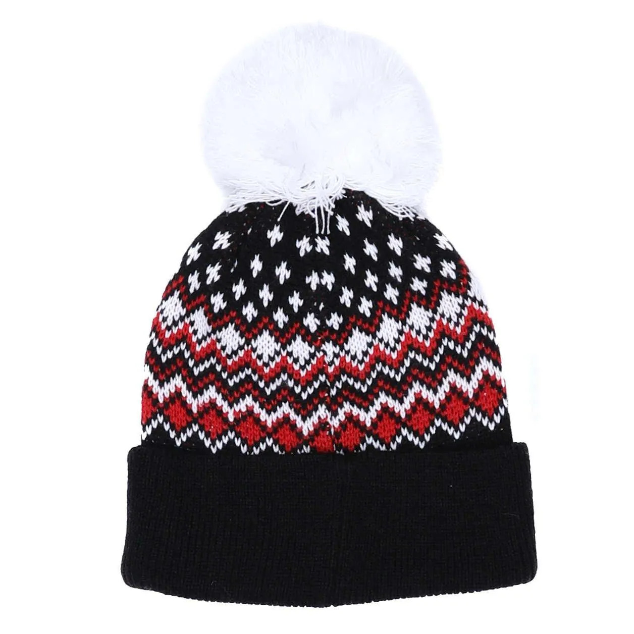 47 Brand Women's Elsa Cuff Knit With Large White Pom-Pom