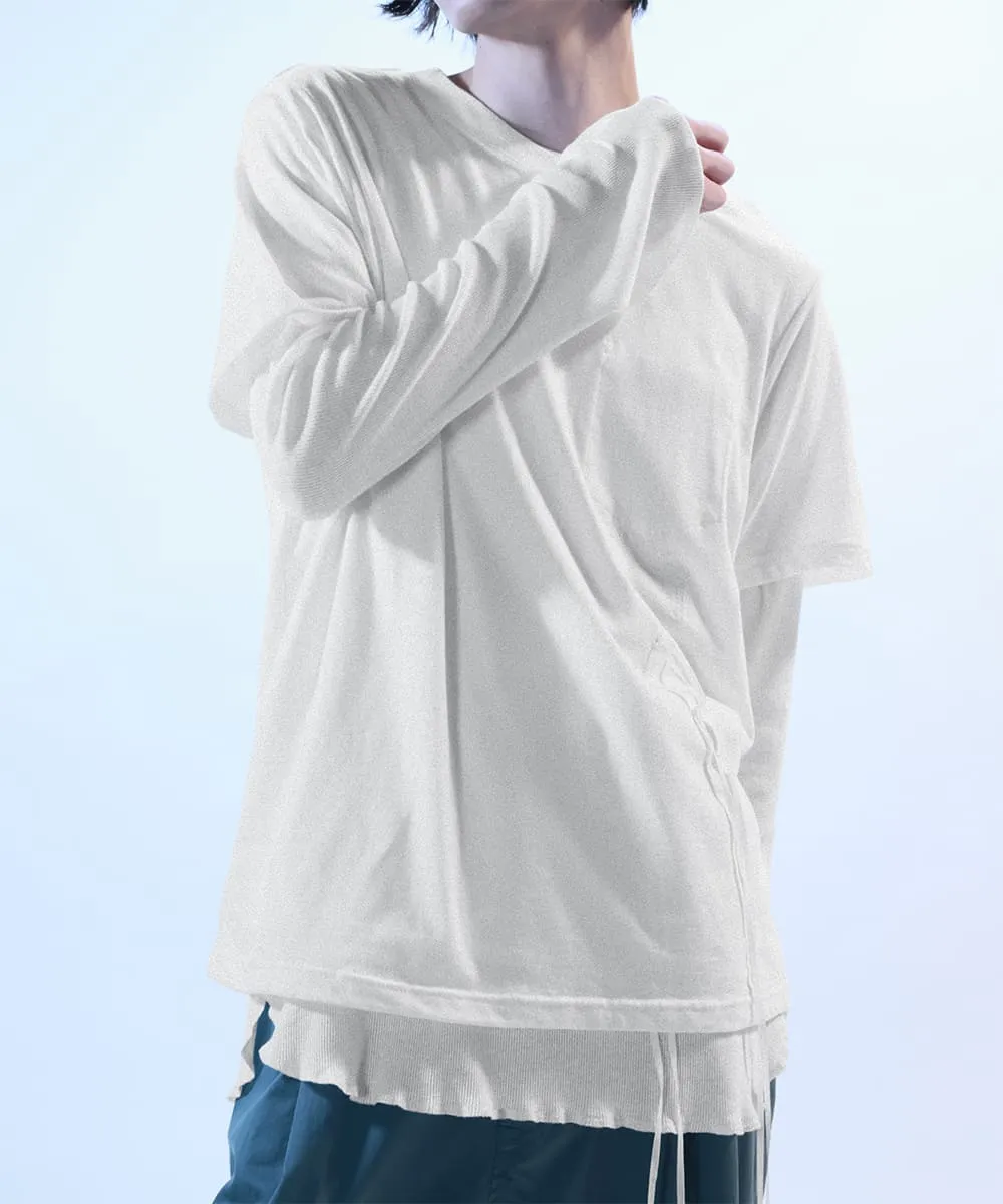 【60%OFF】Layered   short sleeve t-shirts  &  long sleeve t-shirt  &  tank top - OATMEAL HEATHER