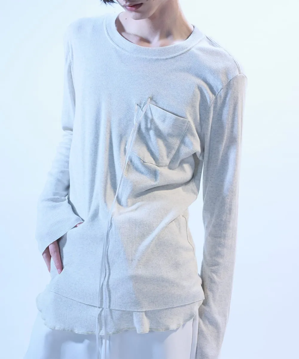 【60%OFF】Layered   short sleeve t-shirts  &  long sleeve t-shirt  &  tank top - OATMEAL HEATHER