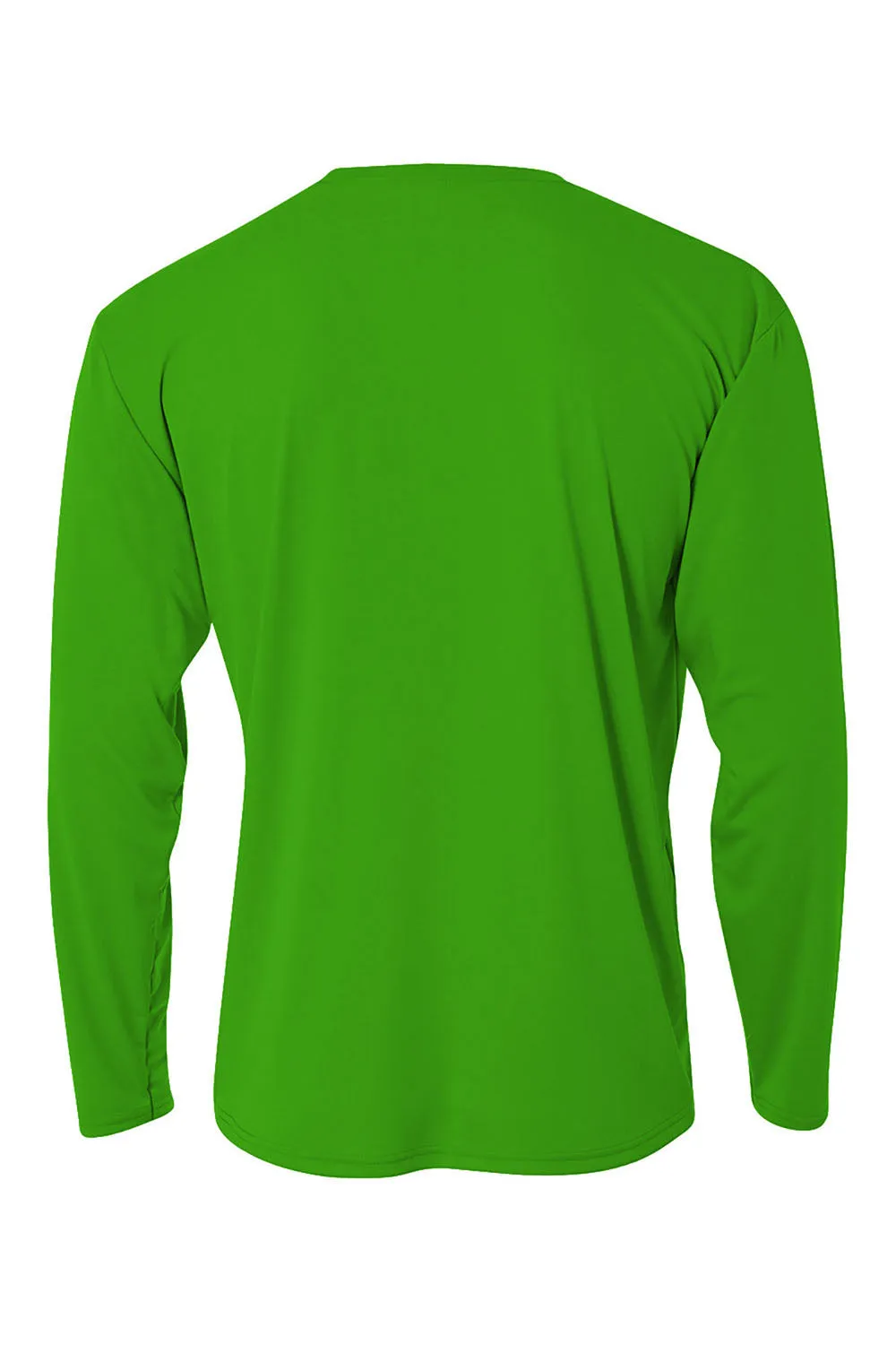 A4 Mens Performance Moisture Wicking Long Sleeve Crewneck T-Shirt - Kelly Green