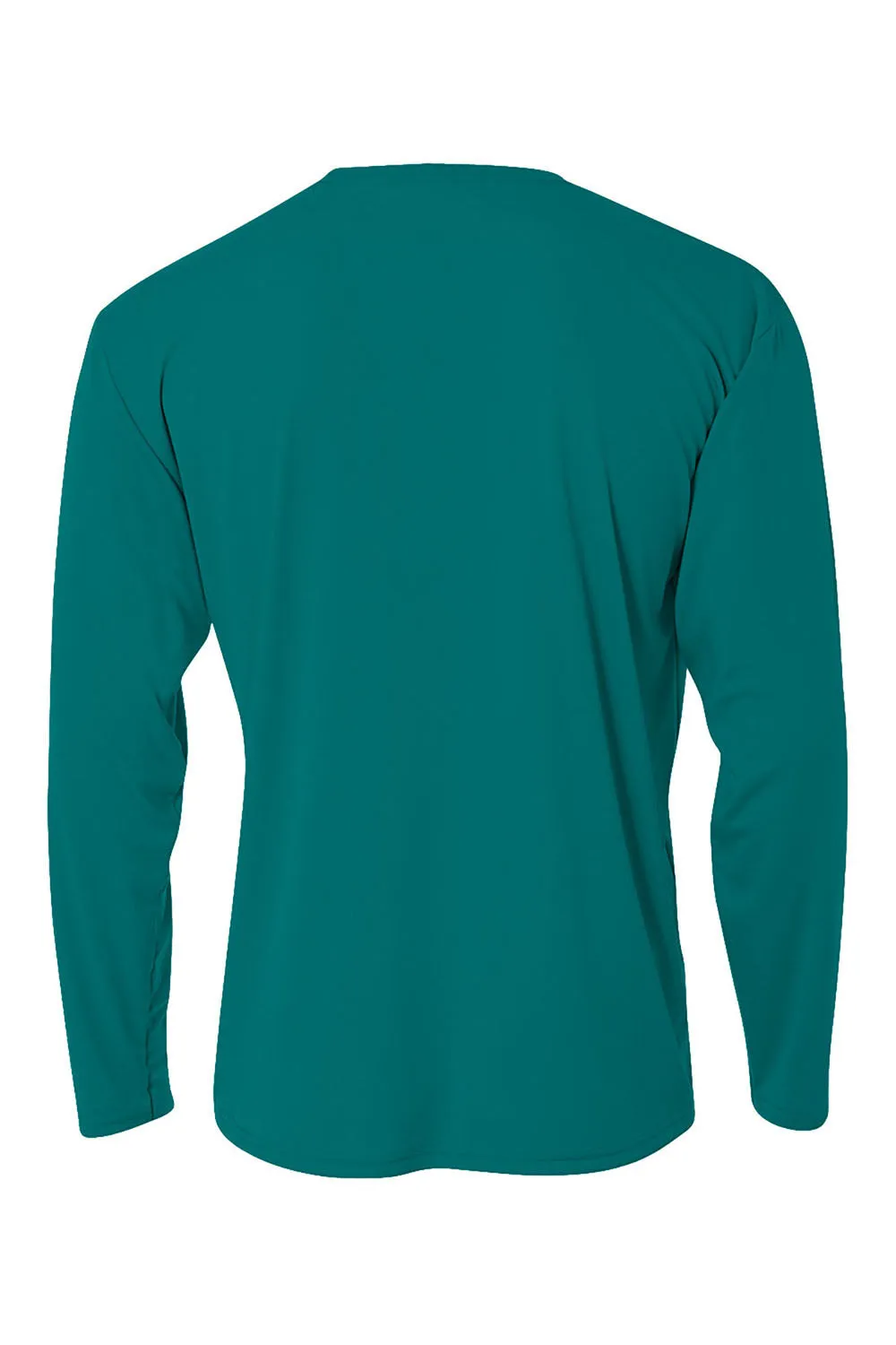 A4 Mens Performance Moisture Wicking Long Sleeve Crewneck T-Shirt - Teal Green