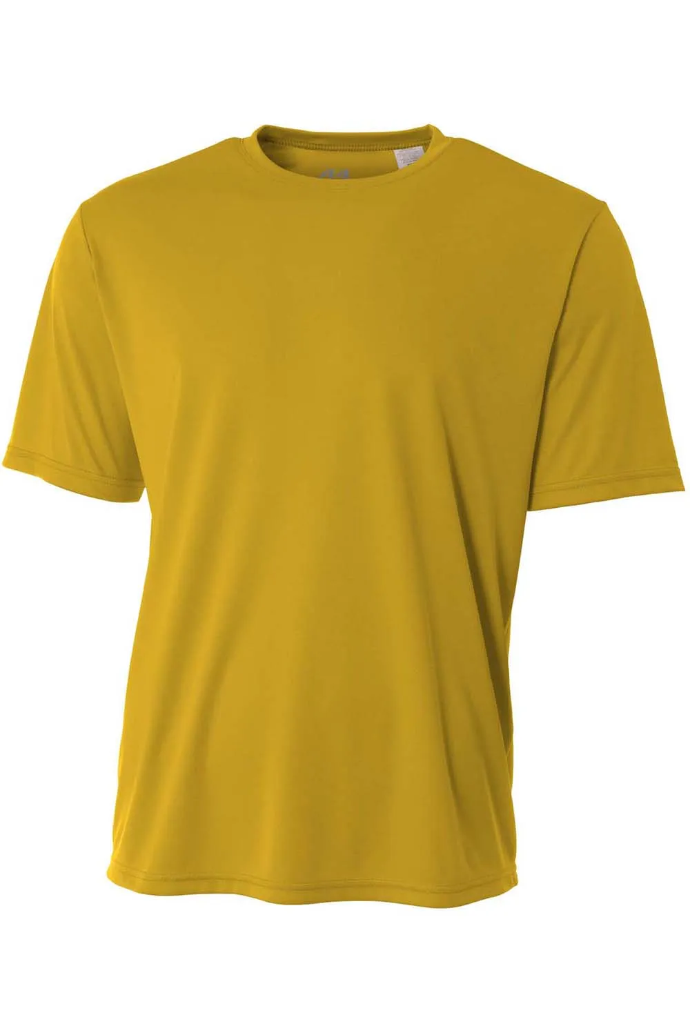 A4 Mens Performance Moisture Wicking Short Sleeve Crewneck T-Shirt - Gold