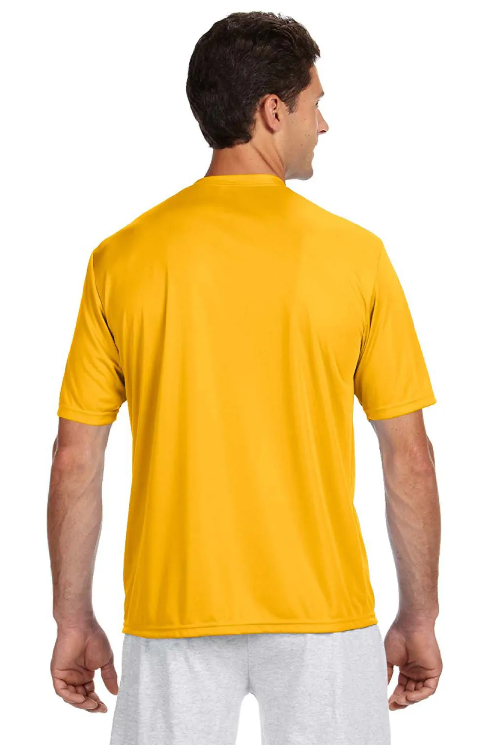 A4 Mens Performance Moisture Wicking Short Sleeve Crewneck T-Shirt - Gold