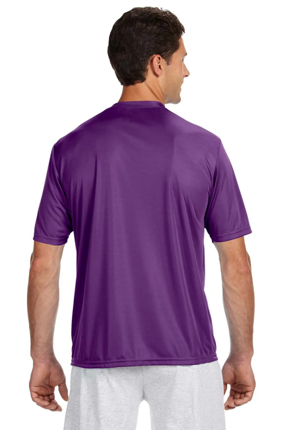 A4 Mens Performance Moisture Wicking Short Sleeve Crewneck T-Shirt - Purple