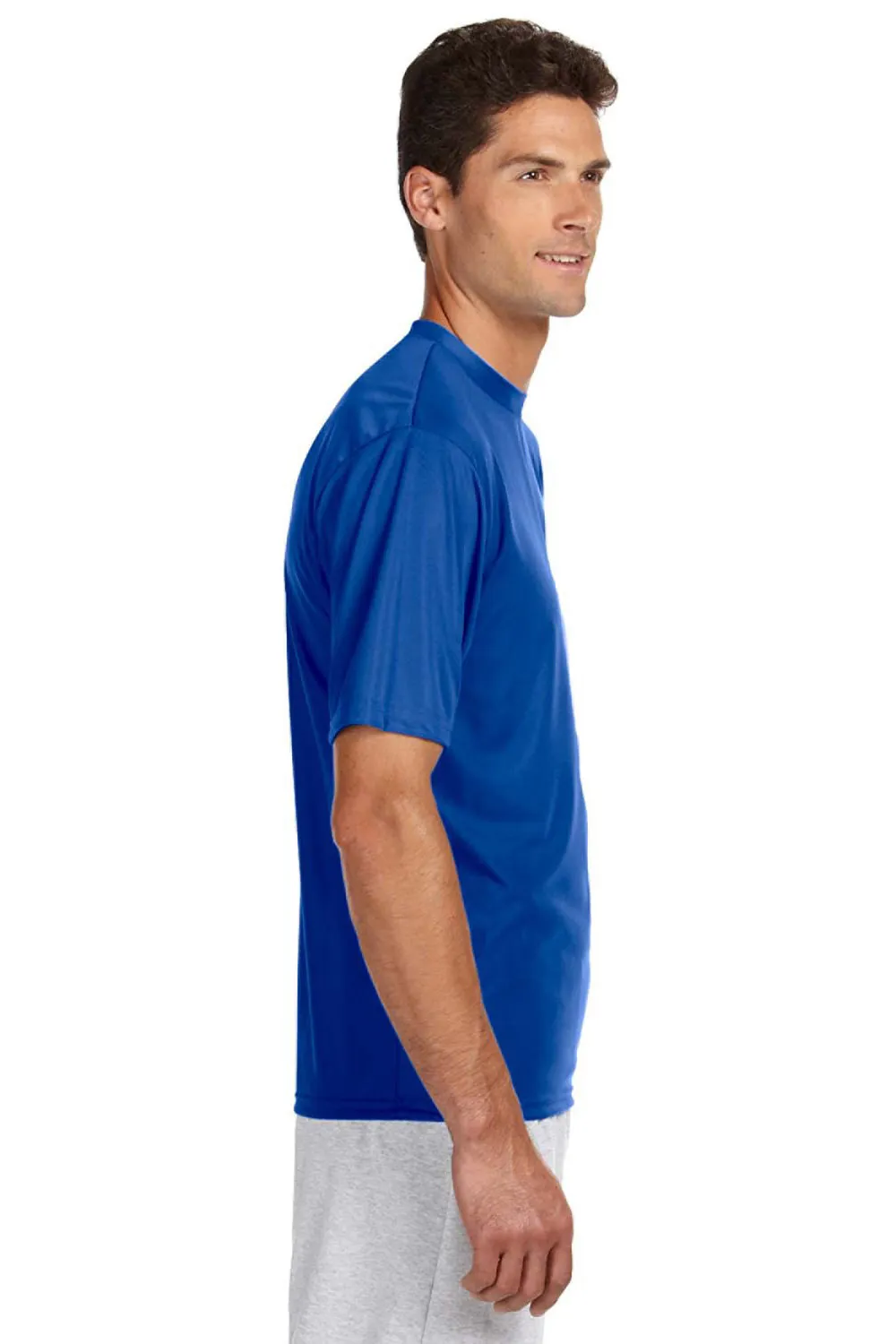 A4 Mens Performance Moisture Wicking Short Sleeve Crewneck T-Shirt - Royal Blue