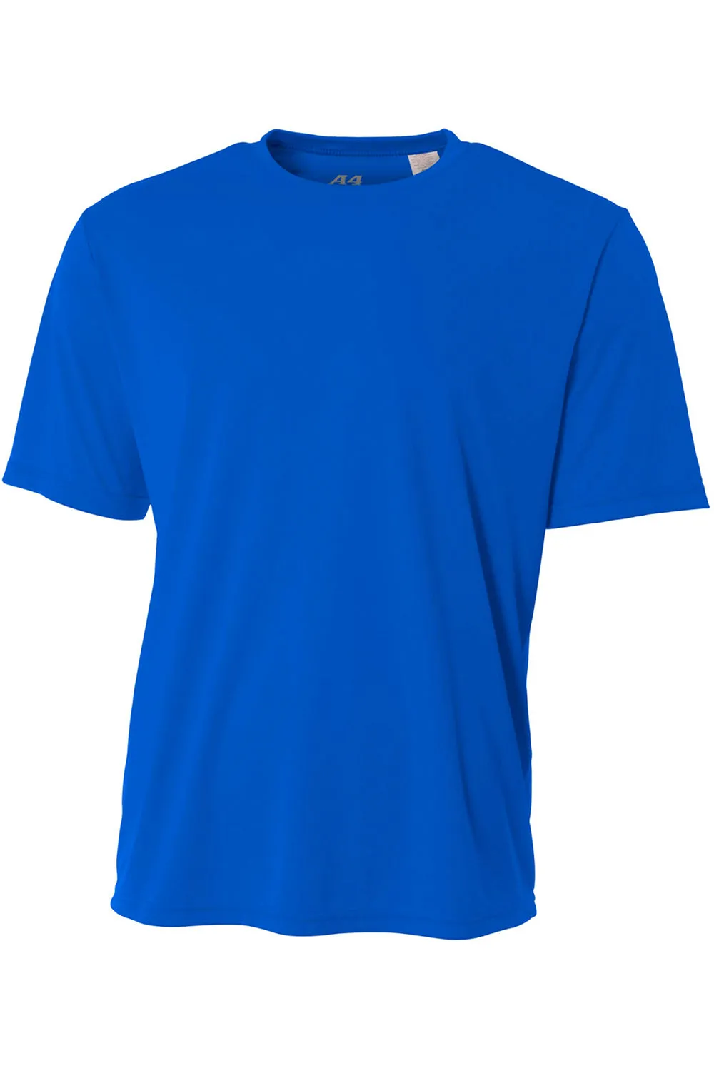 A4 Mens Performance Moisture Wicking Short Sleeve Crewneck T-Shirt - Royal Blue