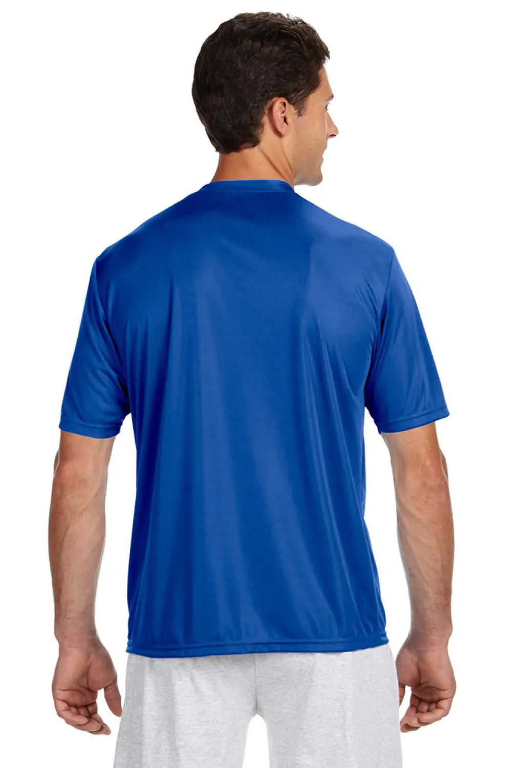 A4 Mens Performance Moisture Wicking Short Sleeve Crewneck T-Shirt - Royal Blue
