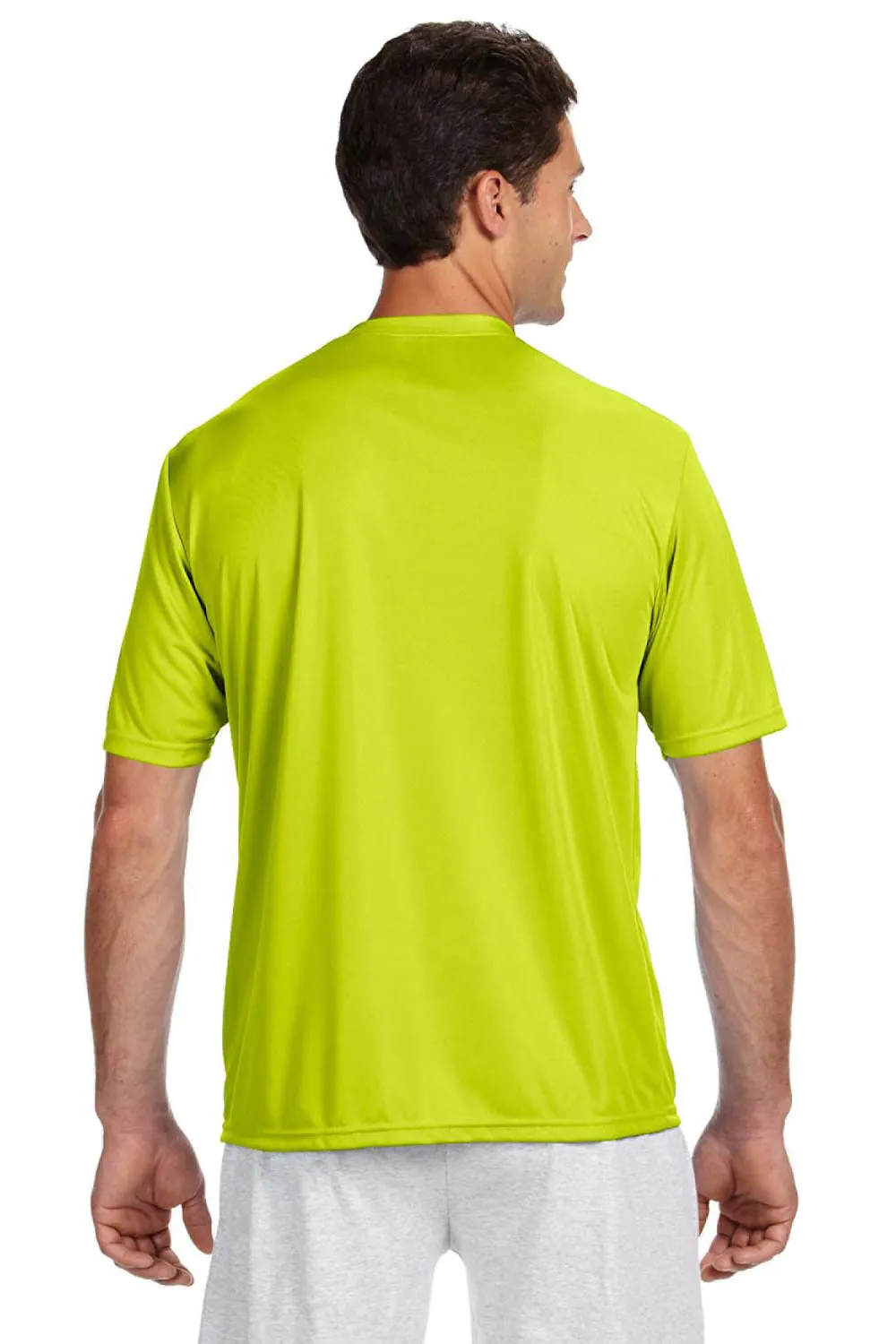 A4 Mens Performance Moisture Wicking Short Sleeve Crewneck T-Shirt - Safety Yellow