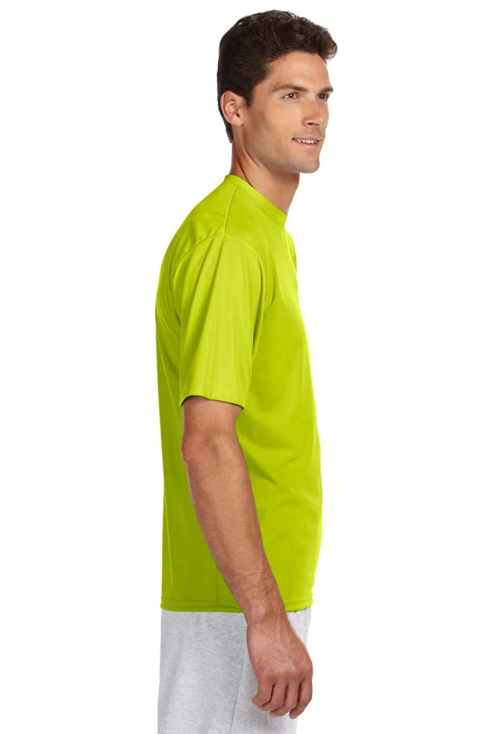 A4 Mens Performance Moisture Wicking Short Sleeve Crewneck T-Shirt - Safety Yellow