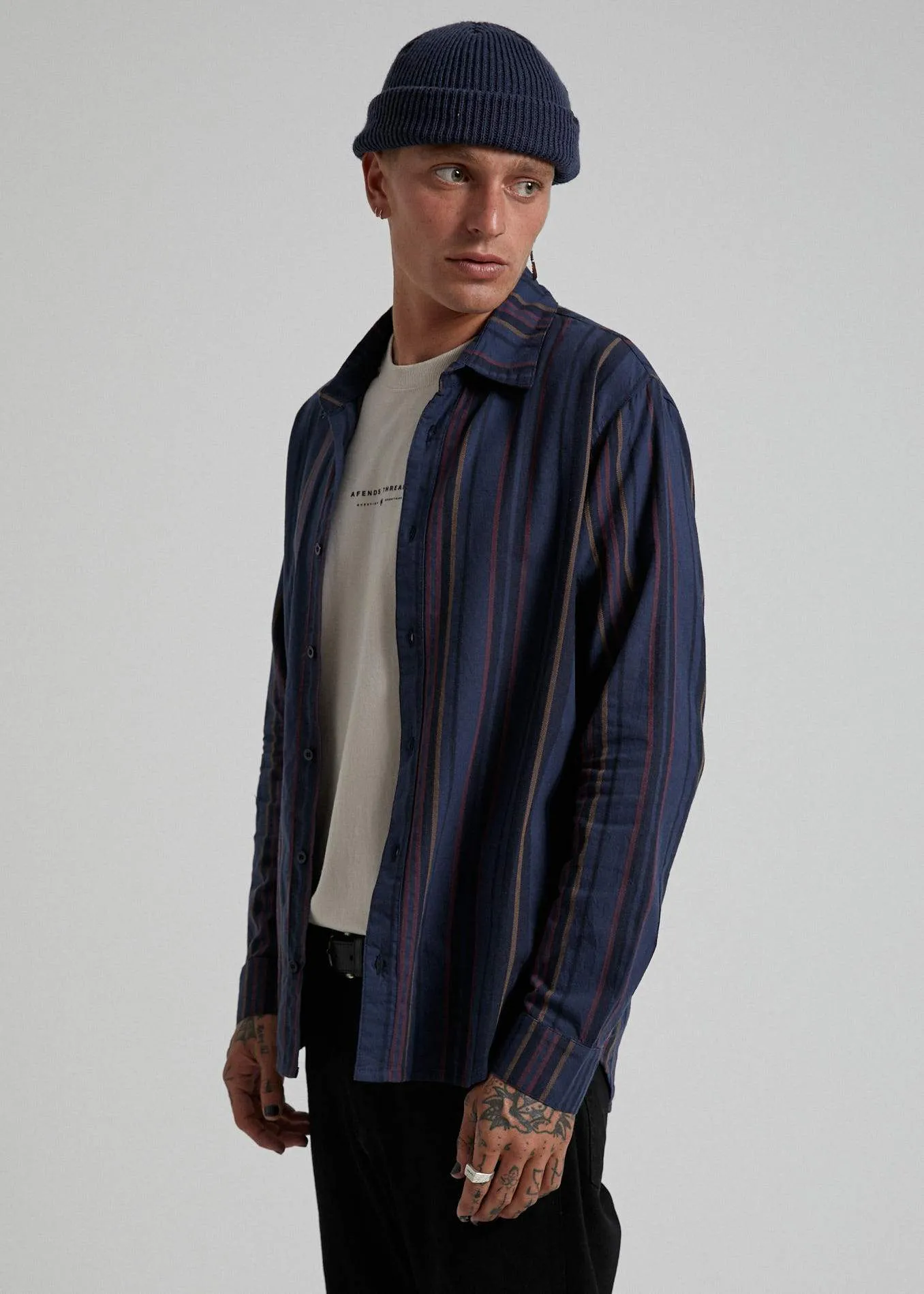 Afends Mens Don Pedro - Long Sleeve Shirt - Multi