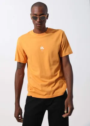 Afends Mens Flame Logo - Retro Fit Tee - Yam
