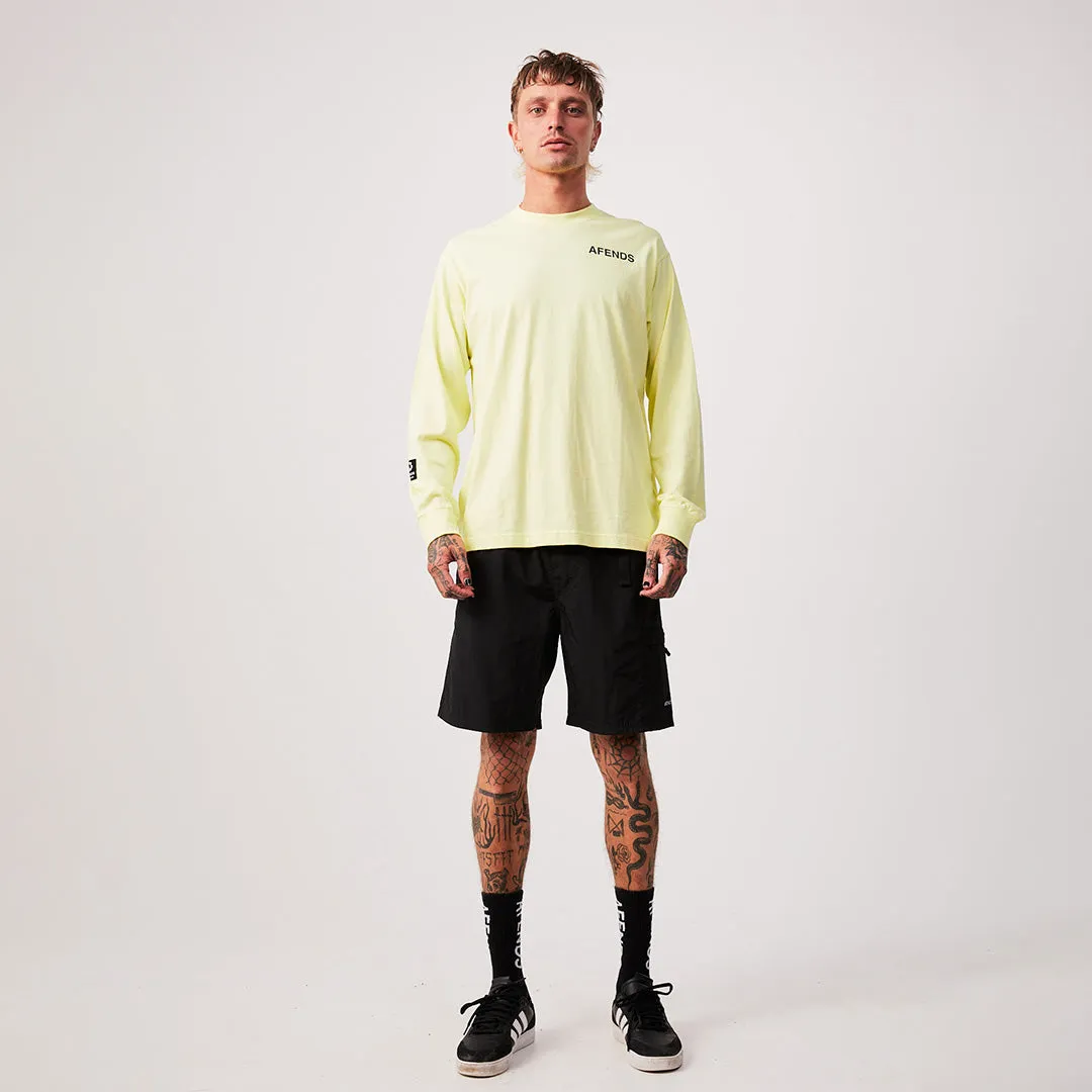 AFENDS Mens Millions - Long Sleeve T-Shirt - Citron