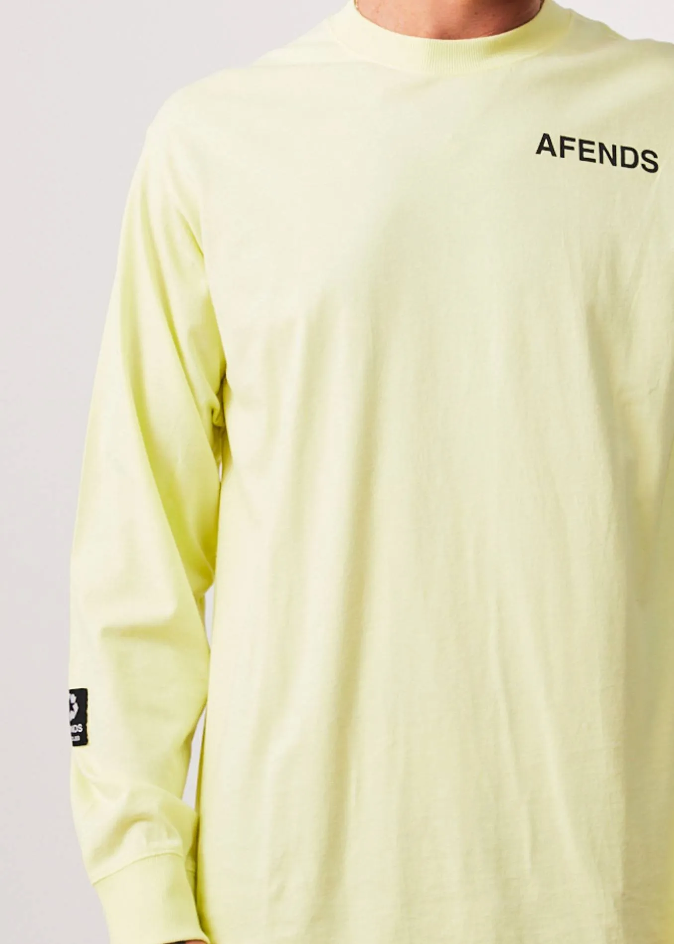 AFENDS Mens Millions - Long Sleeve T-Shirt - Citron
