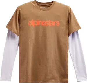 ALPINESTARS Stack Long-Sleeve T-Shirt - Sand/Warm Red - XL 1213713002331XL