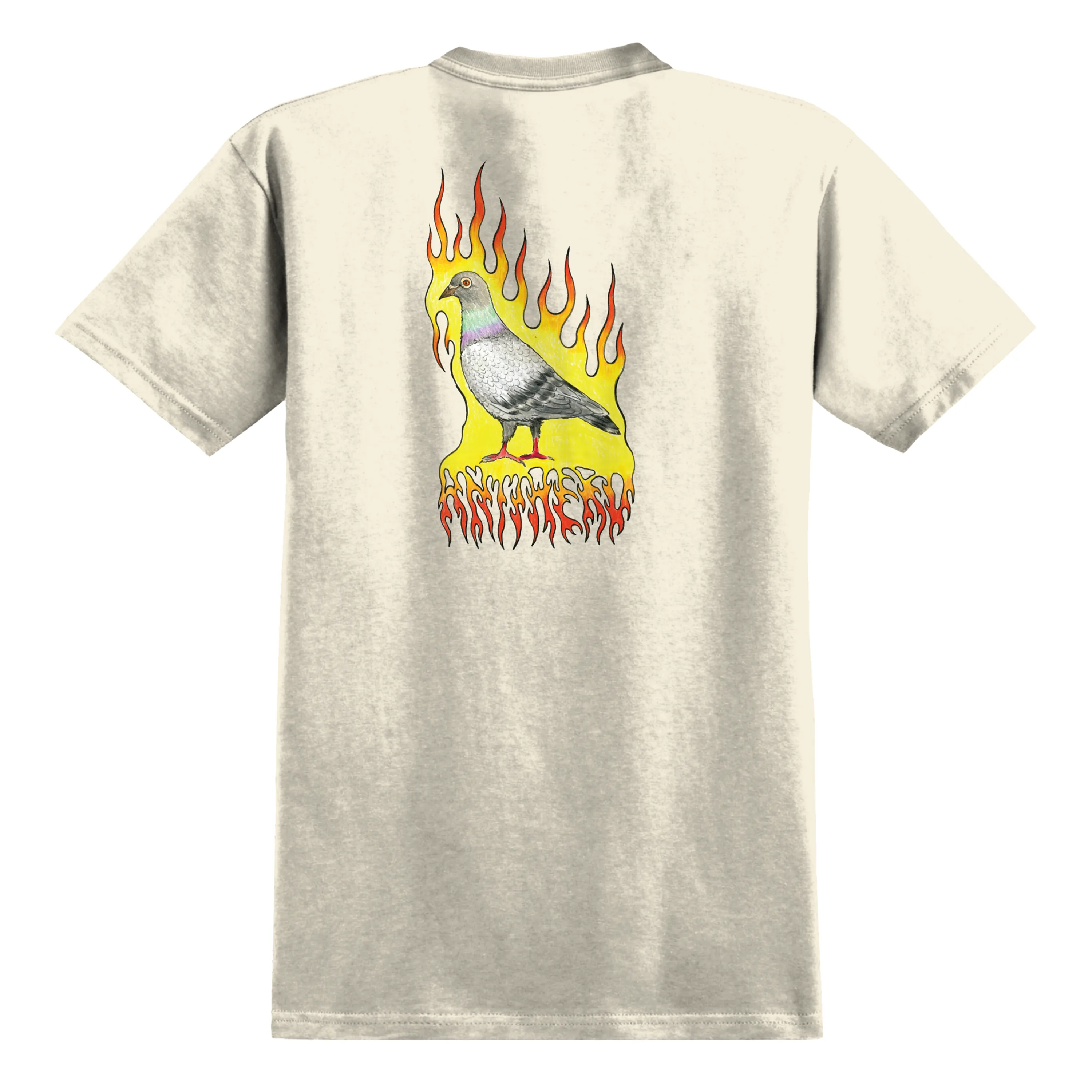 ANTIHERO FLAME PIGEON TEE NATURAL