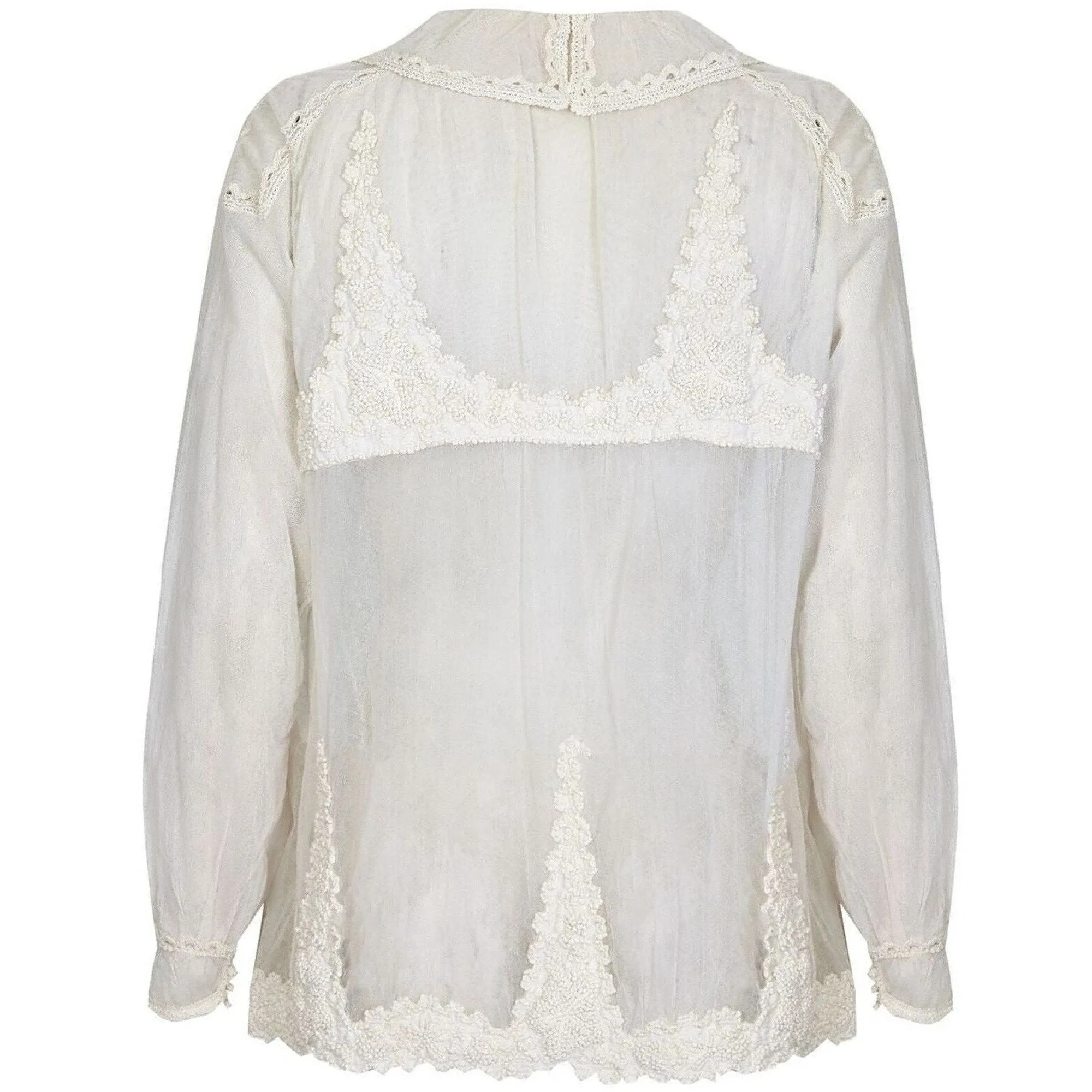Antique 1910s Ivory Tulle Dress with Ballet Russe Style Knotted Tunic