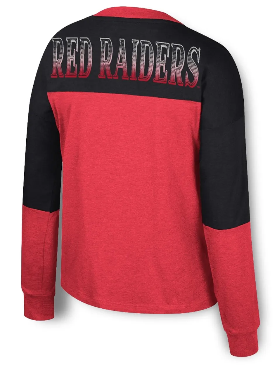 *Arena Texas Tech "Some Kissin' " WOMEN'S Color Blocked Long Sleeve Shirt