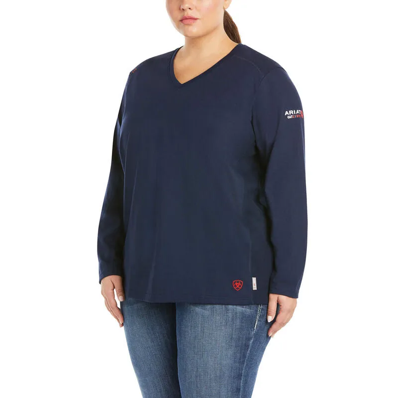 ARIAT Women's FR AC T-Shirt - Navy