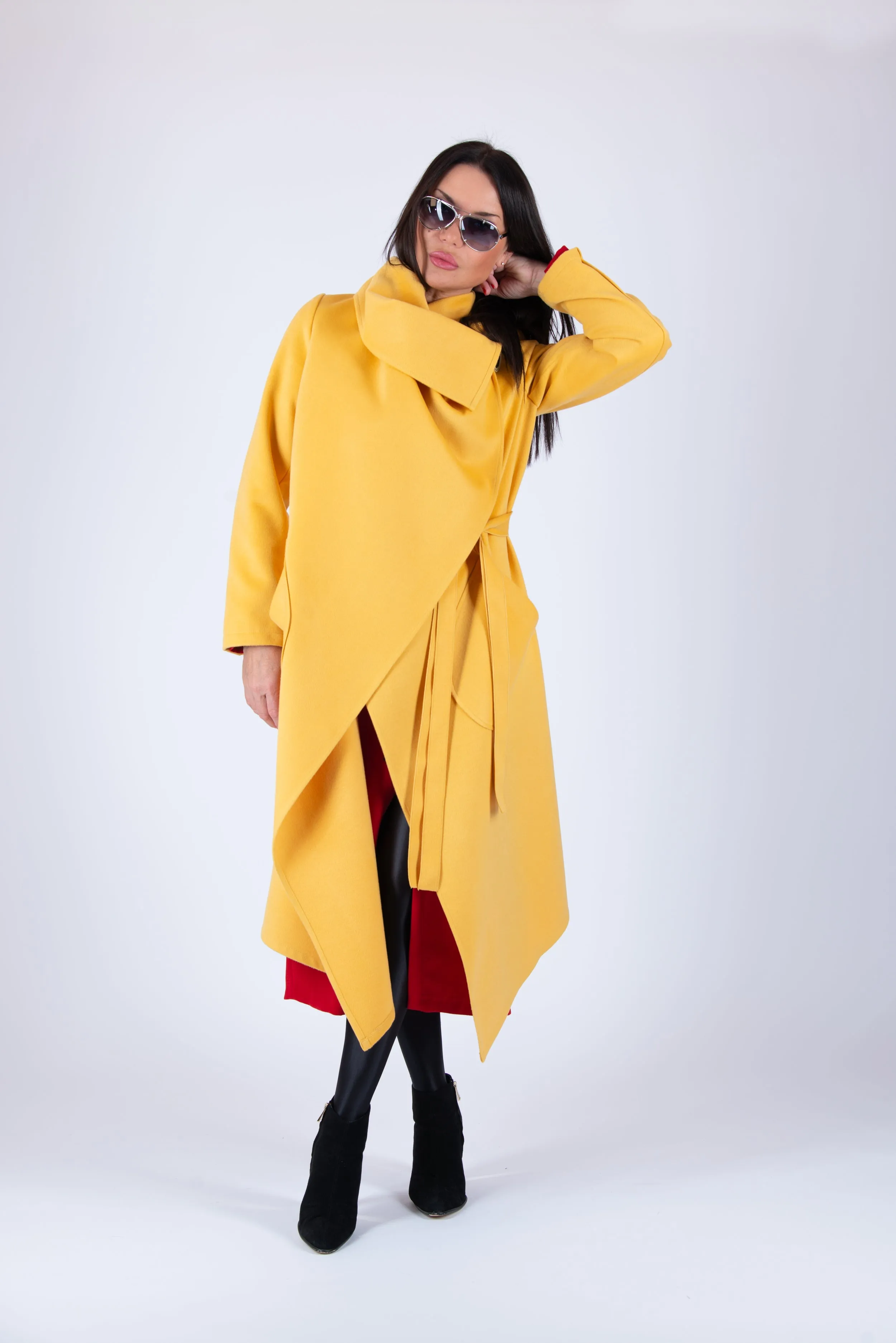 Autumn Women Purple Asymmetric Coat by EUG Fashion