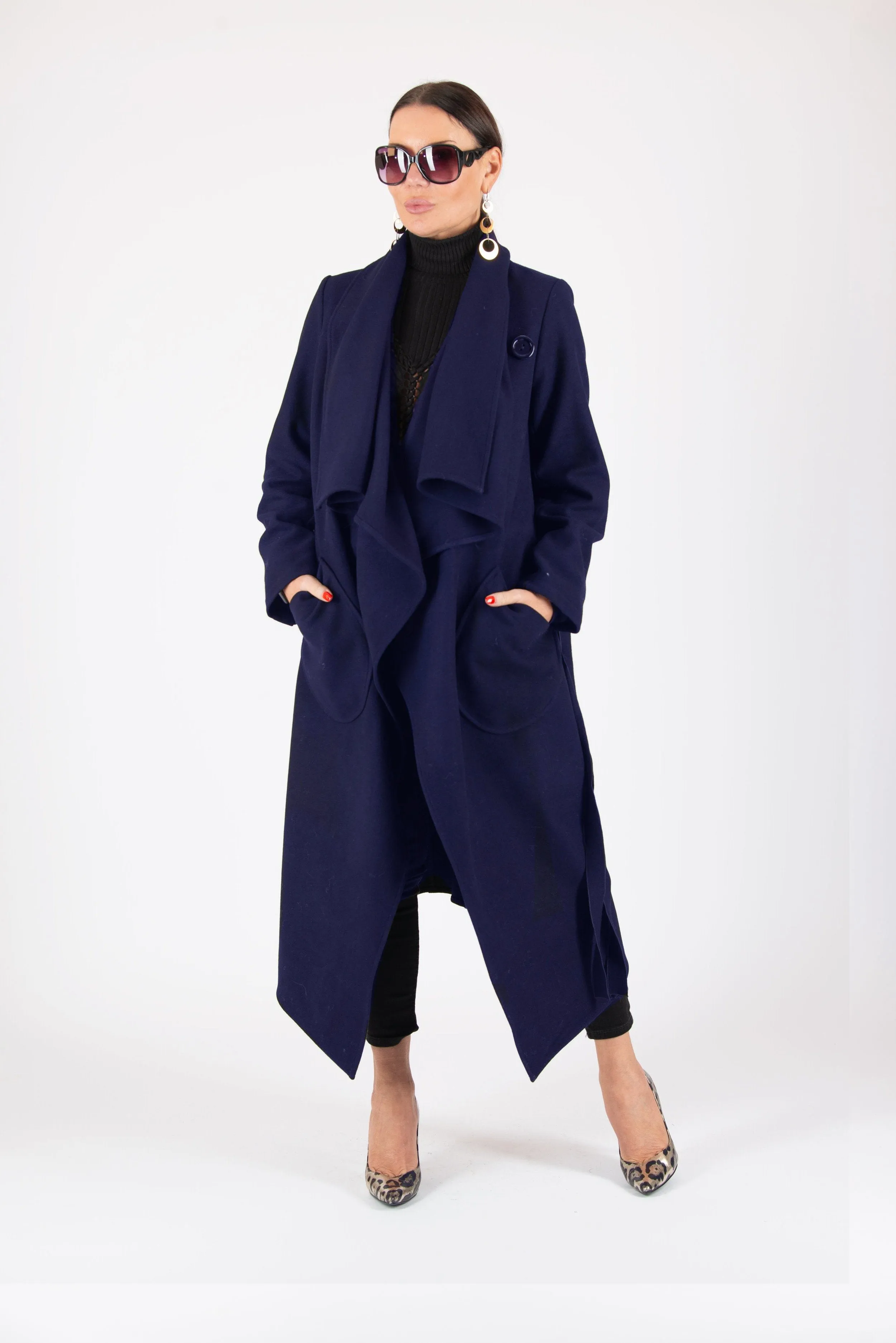 Autumn Women Purple Asymmetric Coat by EUG Fashion