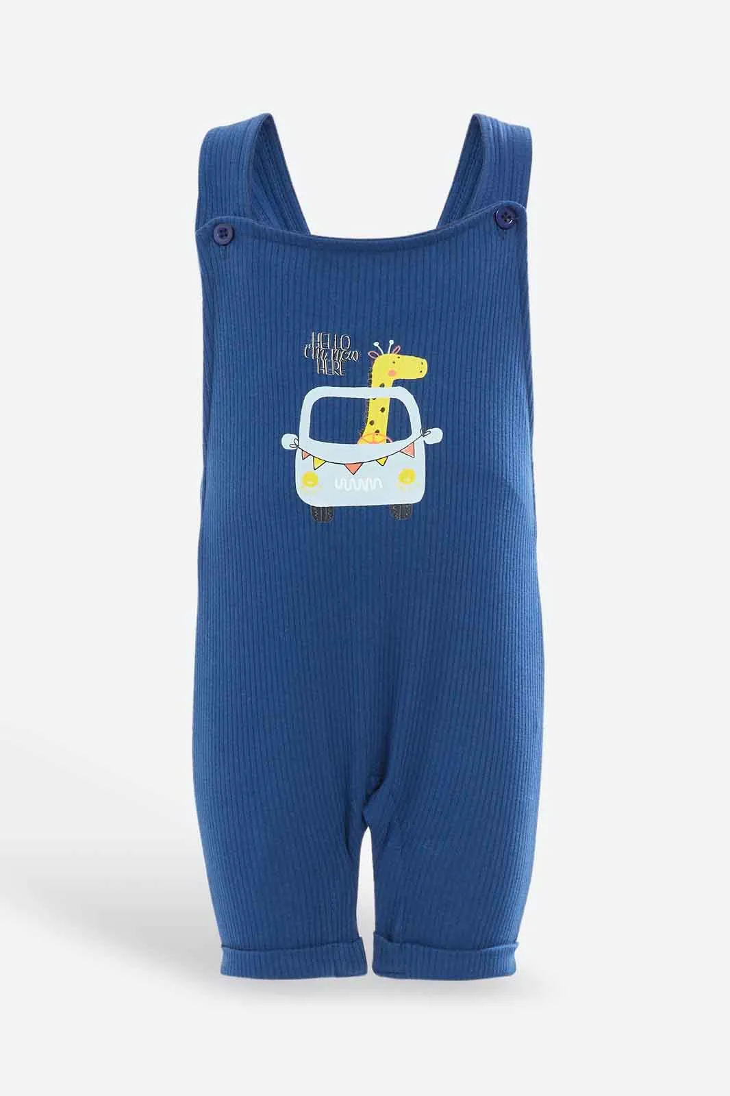 Babies Navy And White Dungaree Set (2 Piece)