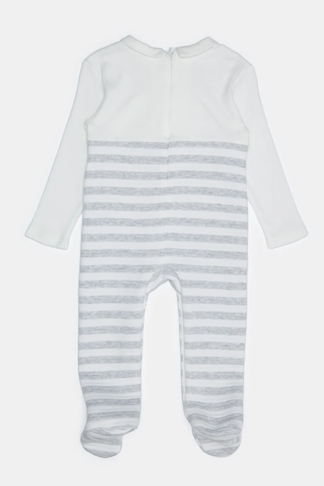 Baby Blue And White Striped Dungaree Set (2 Piece)