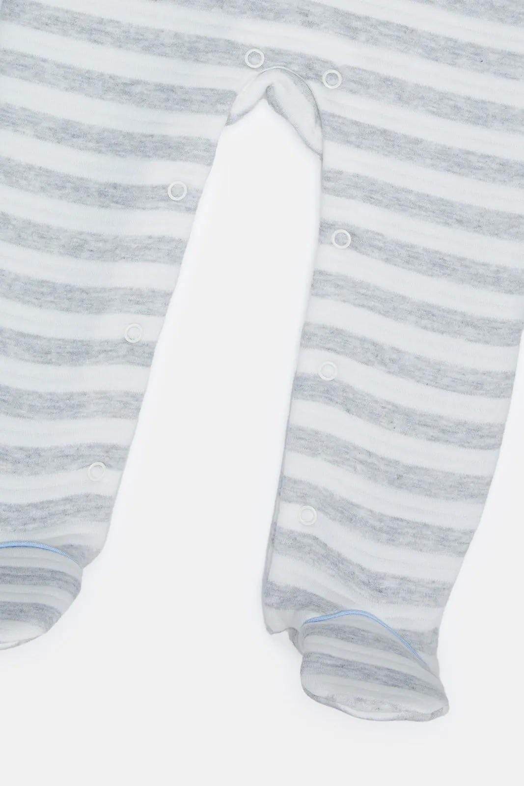 Baby Blue And White Striped Dungaree Set (2 Piece)