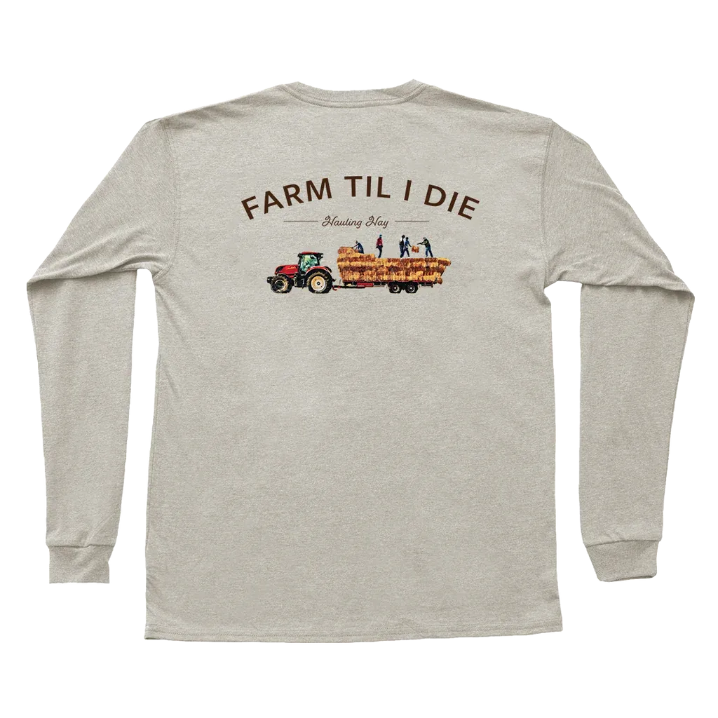 Baling Hay Long Sleeve Pocket Tee