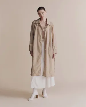 Beige Semi Sheer Trench Coat