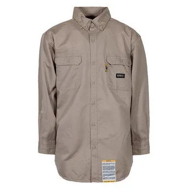 Berne 7 oz. FR Khaki Button Down Work Shirt Tall