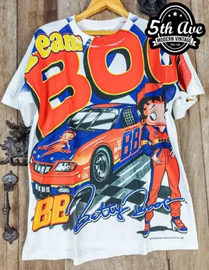 Betty Boop Born to Race - AOP all over print New Vintage Animation T shirt