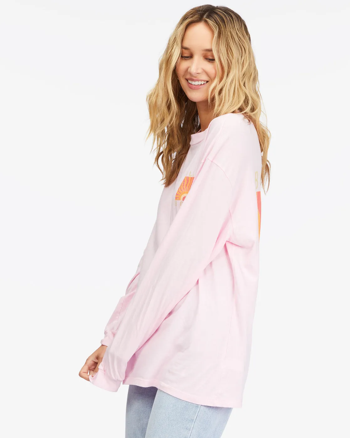 Billabong Rising Sun L/S Tee-Pink Kiss