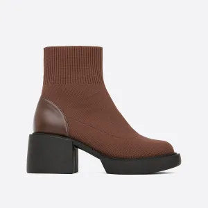 binfenxie- Women Platform Chunky Heeled Ankler Boots