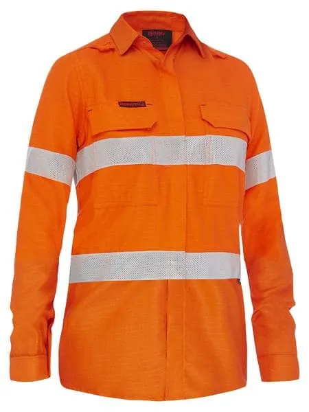 Bisley Apex 185 Women's Taped Hi Vis FR Vented Shirt BL8439T