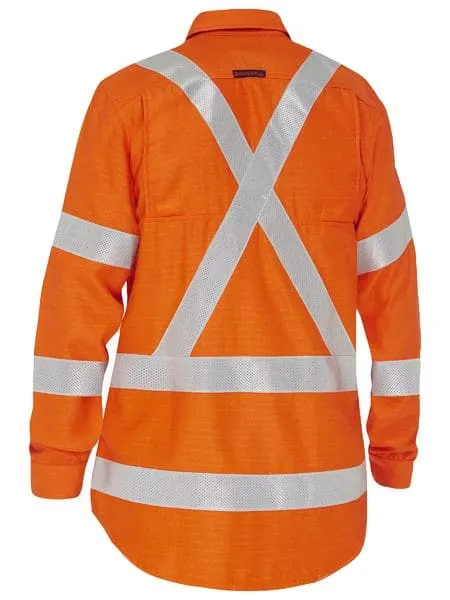 Bisley Apex 185 Women's X-Taped Hi Vis FR Vented Shirt BL8439XT