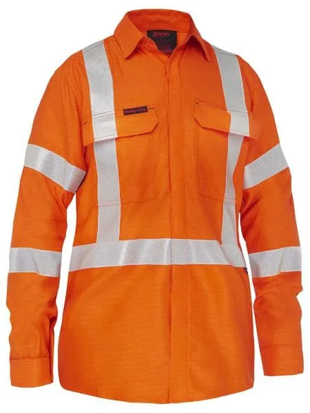 Bisley Apex 185 Women's X-Taped Hi Vis FR Vented Shirt BL8439XT