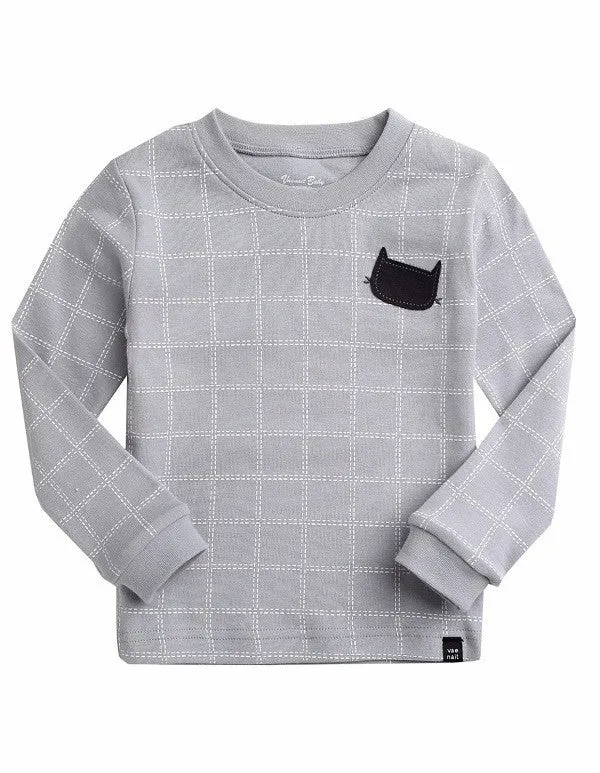 Blank Cat Grey Long Sleeve Pajama