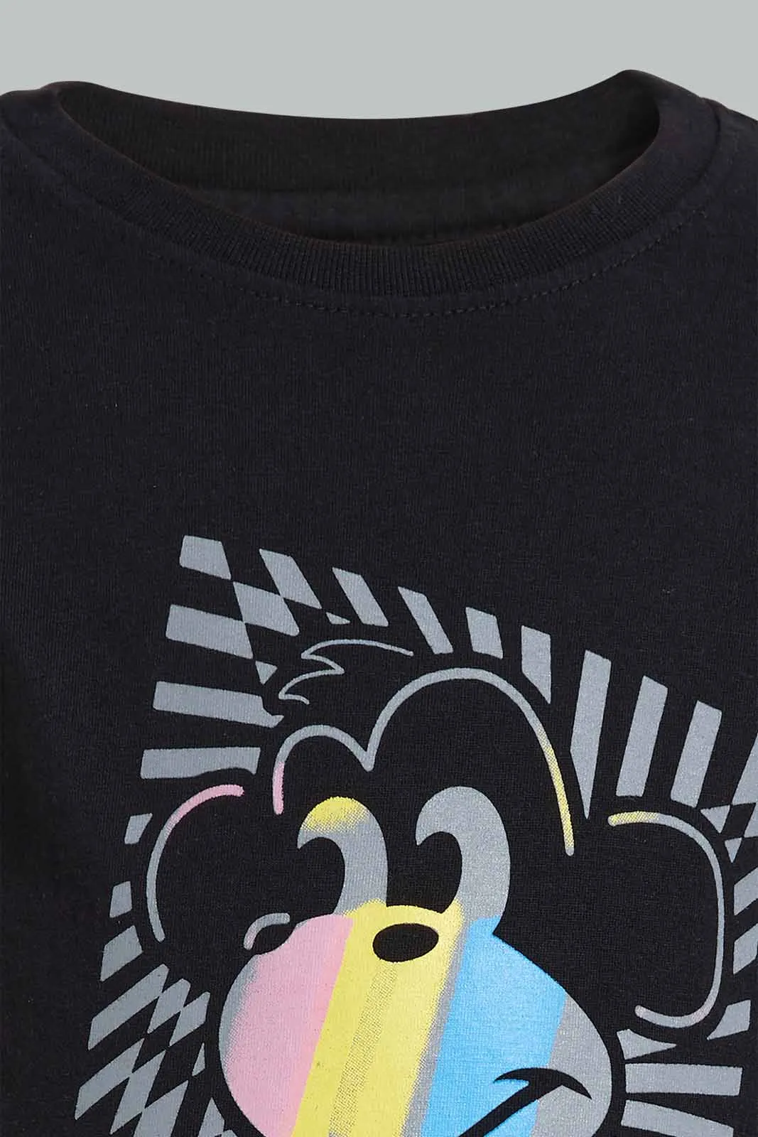 Blue And Black Casual T-Shirt Set For Baby Boys (2 Piece)