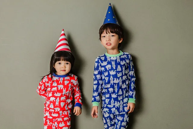 Blue Polar Bear Long Sleeve Pajama