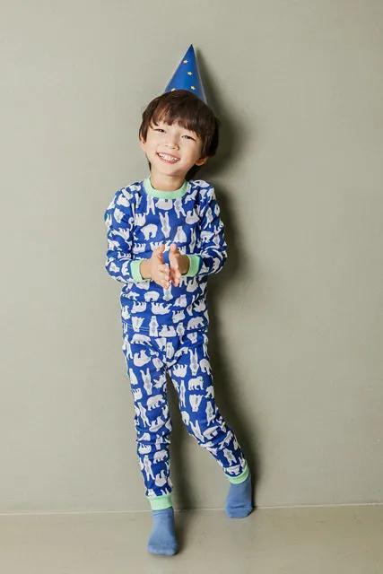 Blue Polar Bear Long Sleeve Pajama