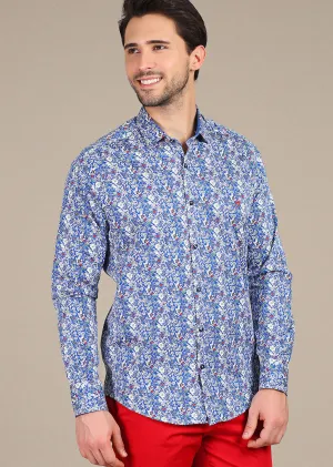 Blue "Venezia" Floral Print Shirt