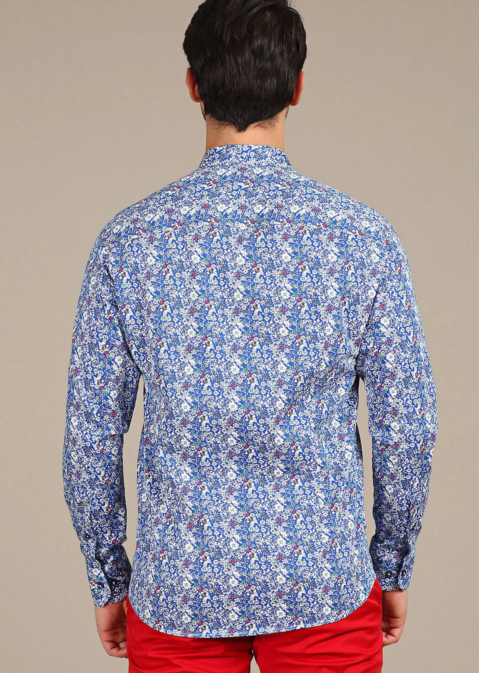 Blue "Venezia" Floral Print Shirt