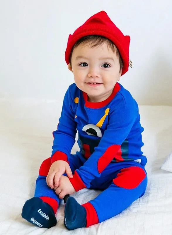 Blue Robot Long Sleeve Pajama