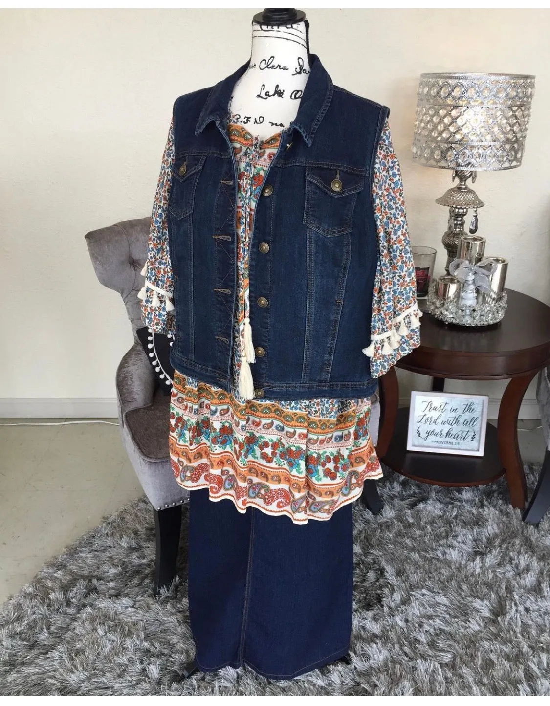 Boho Vintage Border Printed Tunic (PL)