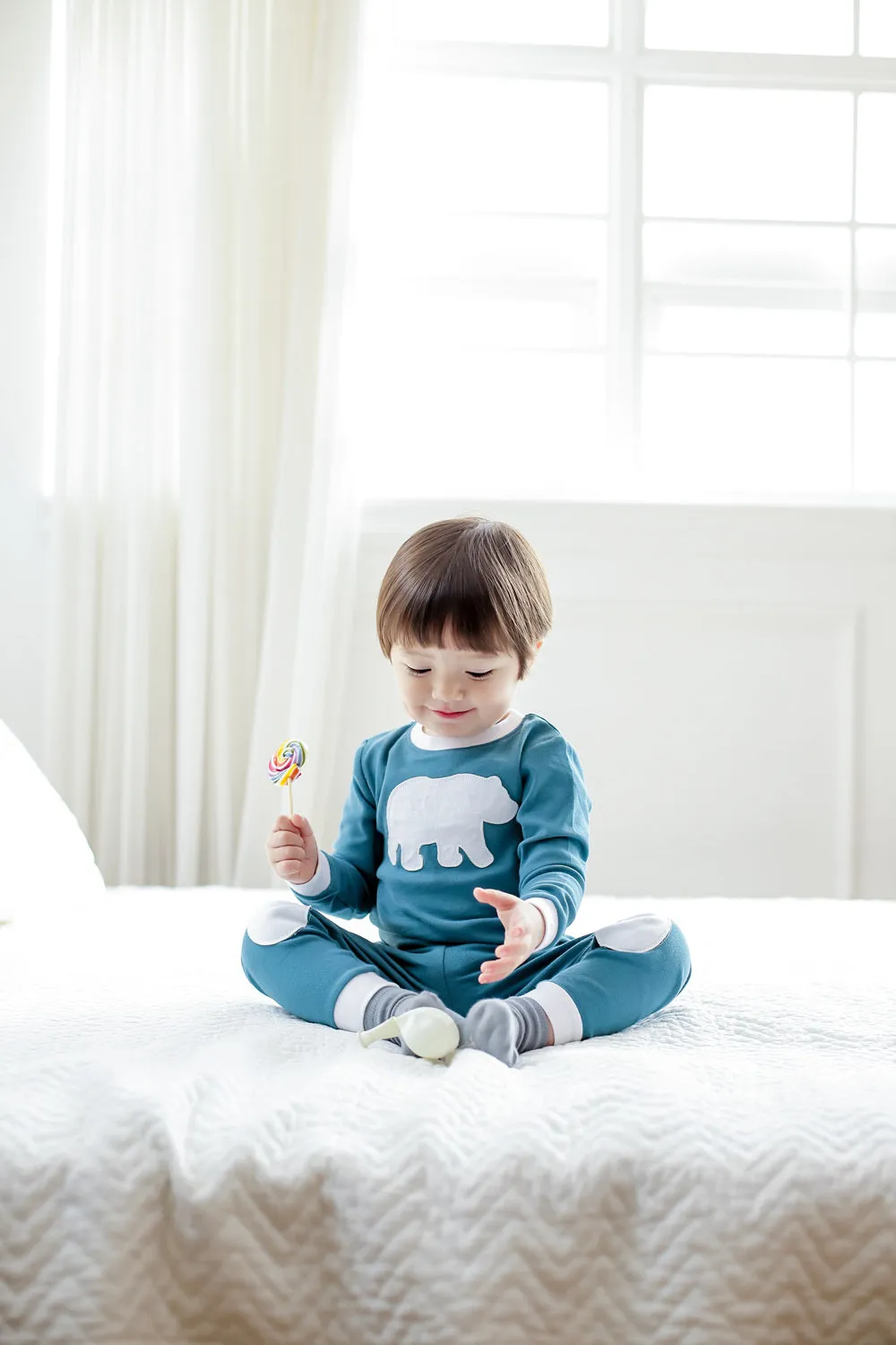 Bono Bear Bluegreen Long Sleeve Pajama