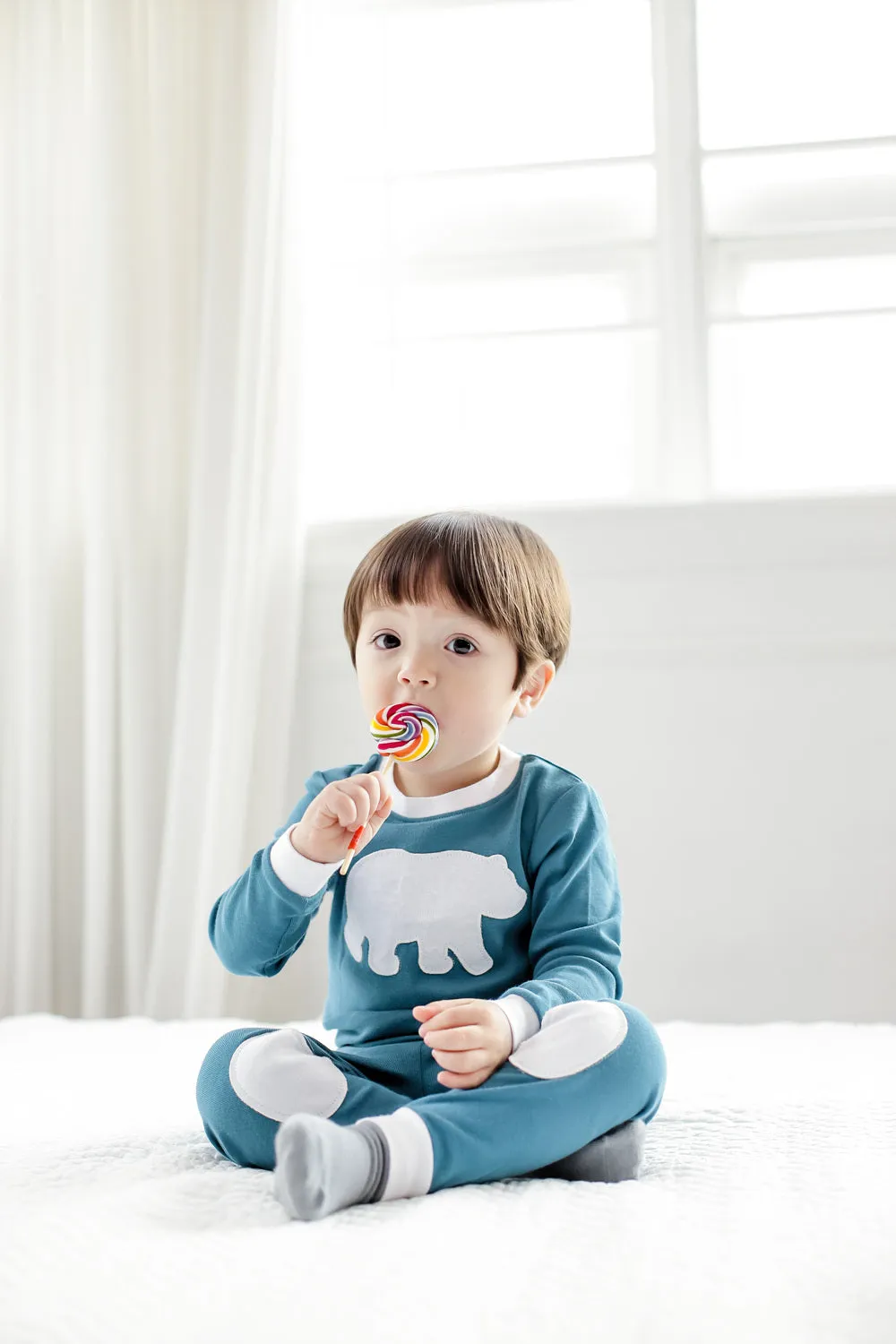 Bono Bear Bluegreen Long Sleeve Pajama