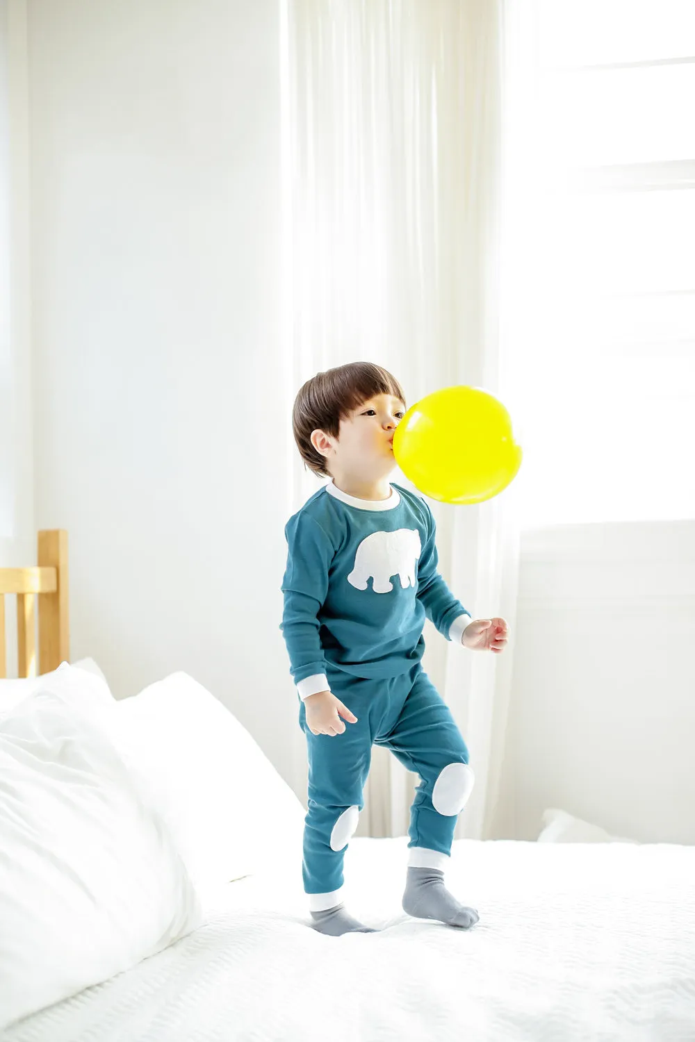 Bono Bear Bluegreen Long Sleeve Pajama