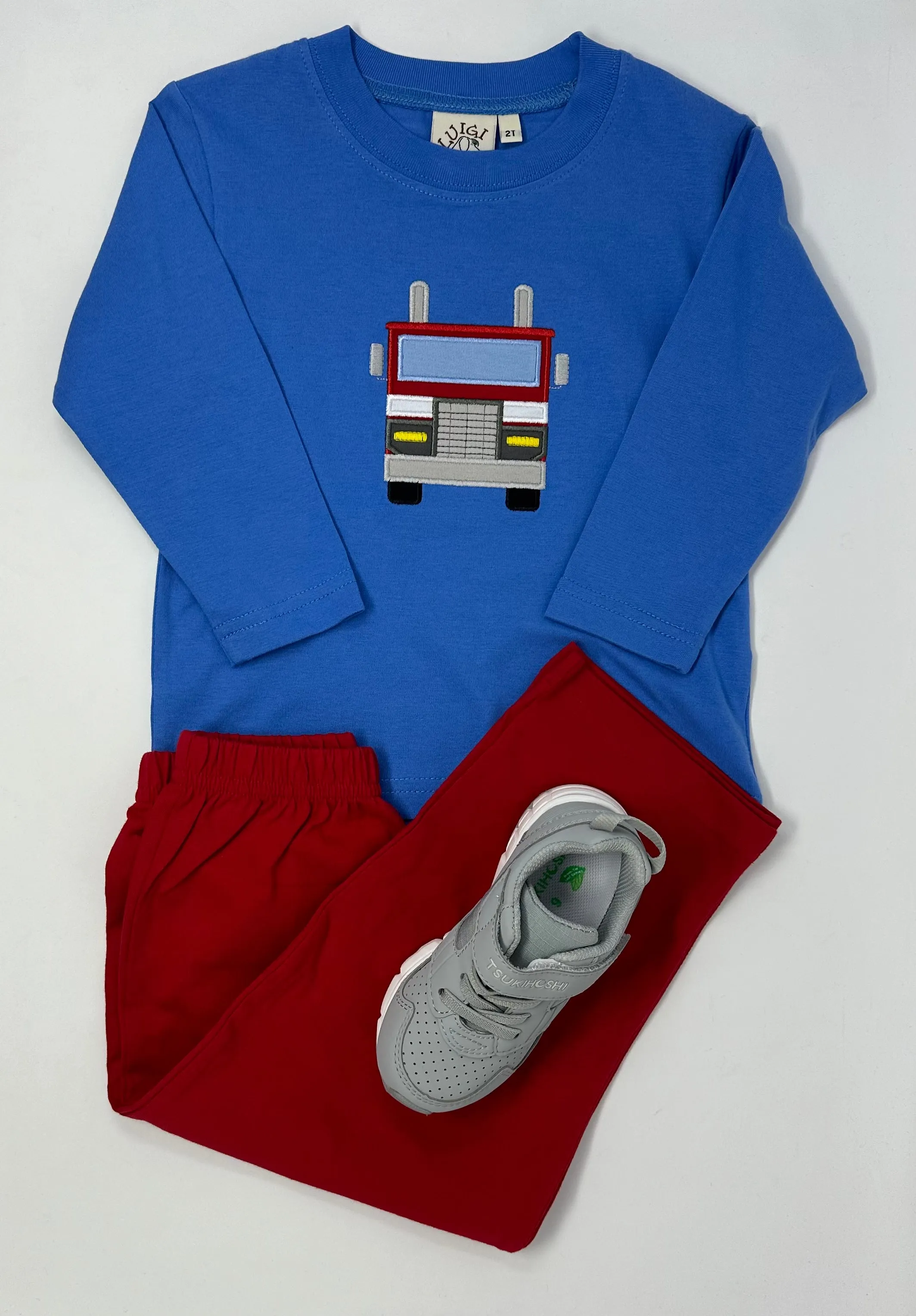 Boy's L/S T-Shirt w/ Big Rig - Blue